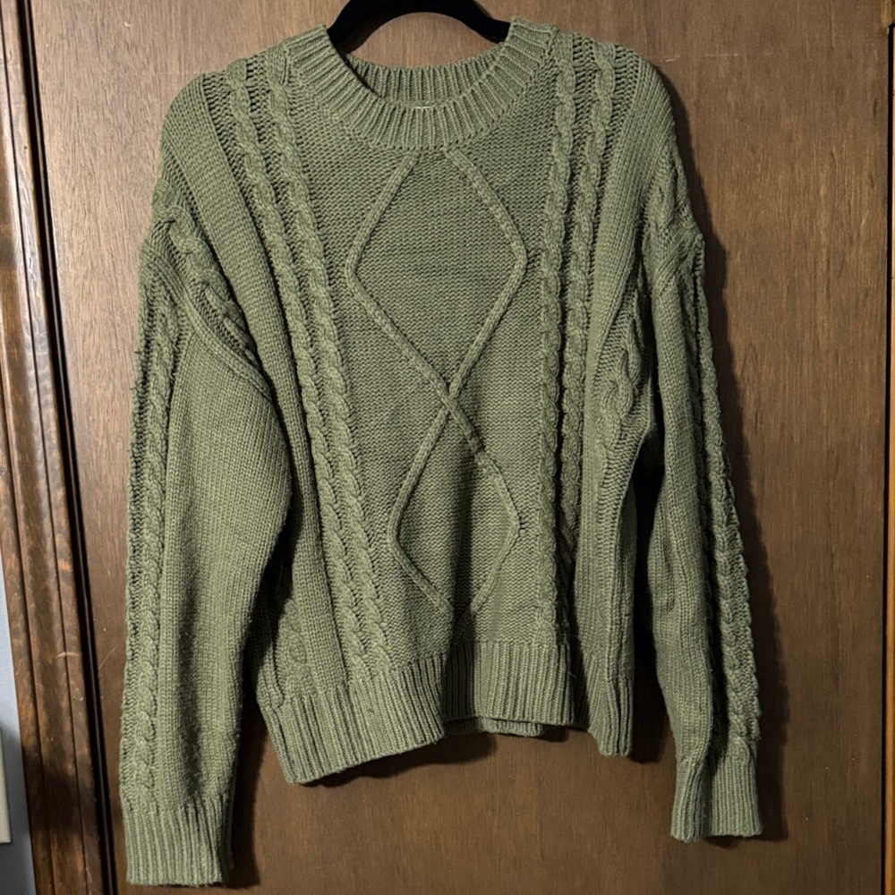 Baltic Born Olive Cable Knit Sweater